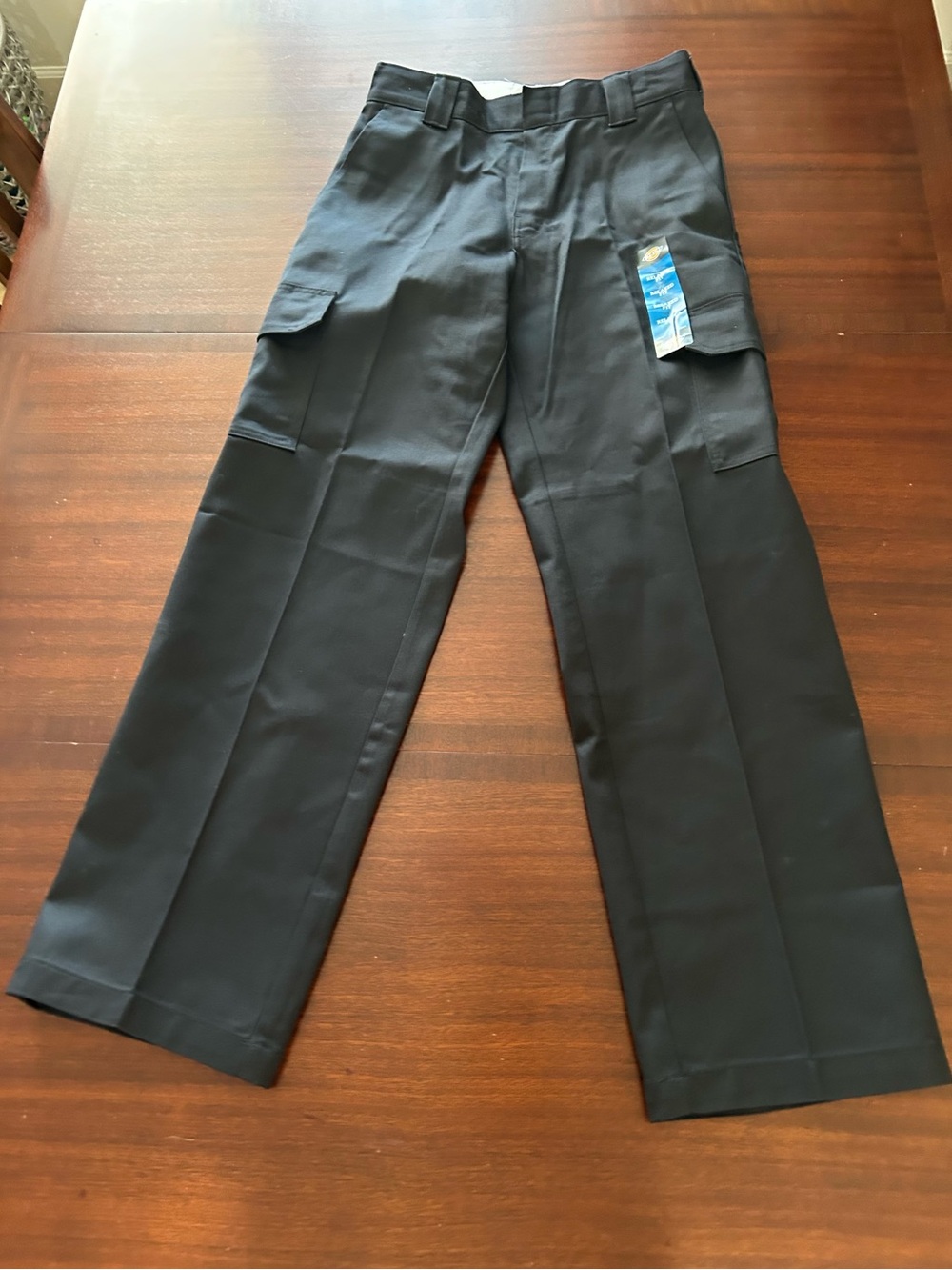 Dickies Black Cargo Work Pants with Side Pockets